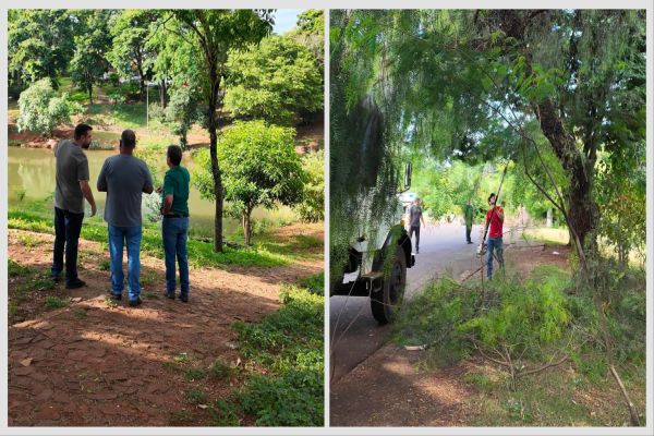 Imagem referente a notícia: Limpeza e recuperação do Lago Municipal de Corbélia: Ação da Prefeitura para valorização e conservação ambiental