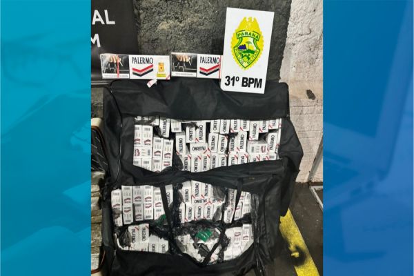 Imagem referente a notícia: Polícia Militar apreende carga de cigarros contrabandeados em Corbélia