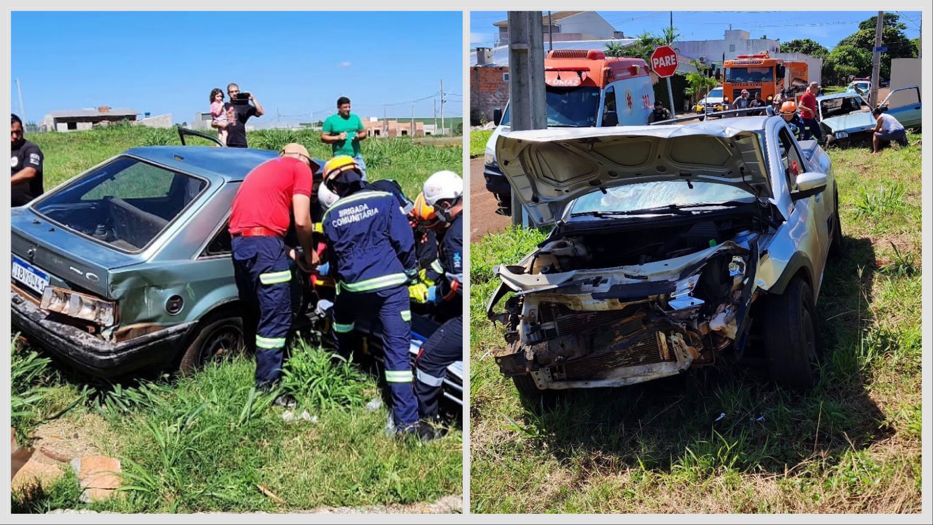 Colisão entre Saveiro e Escort deixa uma mulher ferida em Corbélia