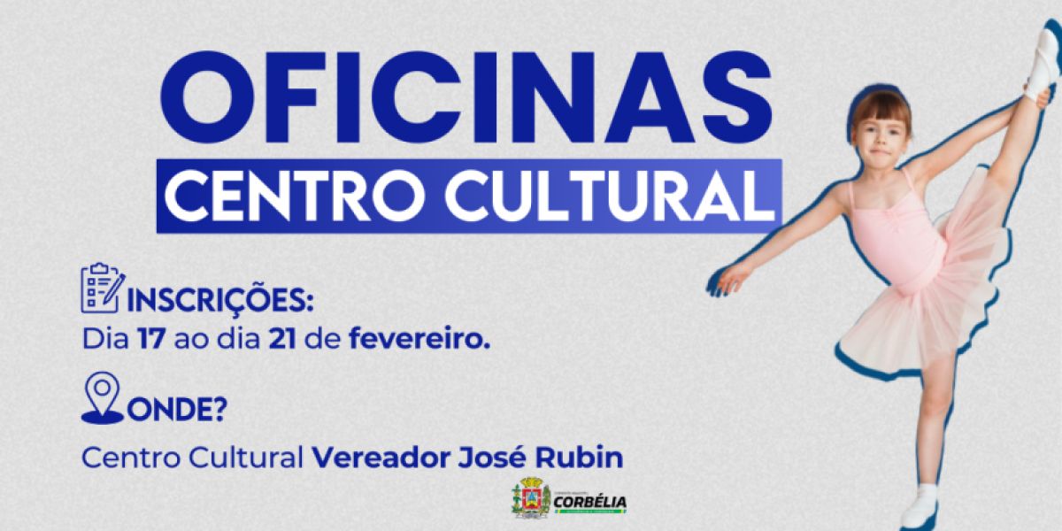 Prefeitura de Corbélia abre inscrições para oficinas culturais de 2025