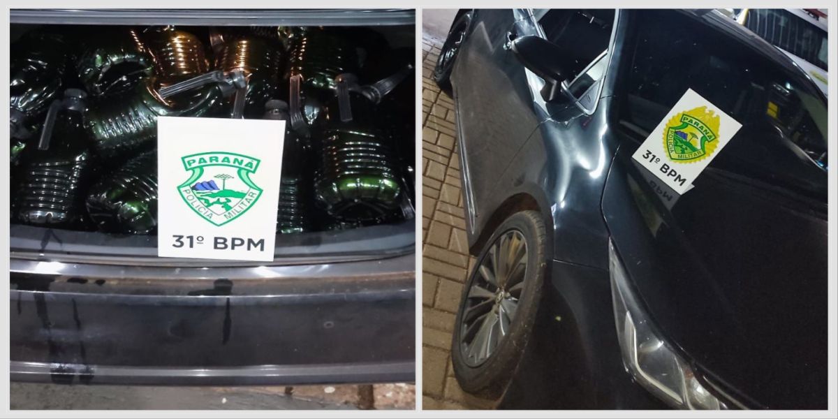 Polícia Militar apreende veículo com azeite de oliva de origem paraguaia em Corbélia