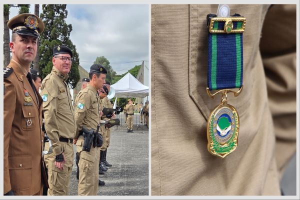 Imagem referente a notícia: Pm veterano é condecorado com medalha de mérito comunitário