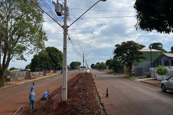 Obra na Avenida Paraná transforma paisagem urbana de Corbélia