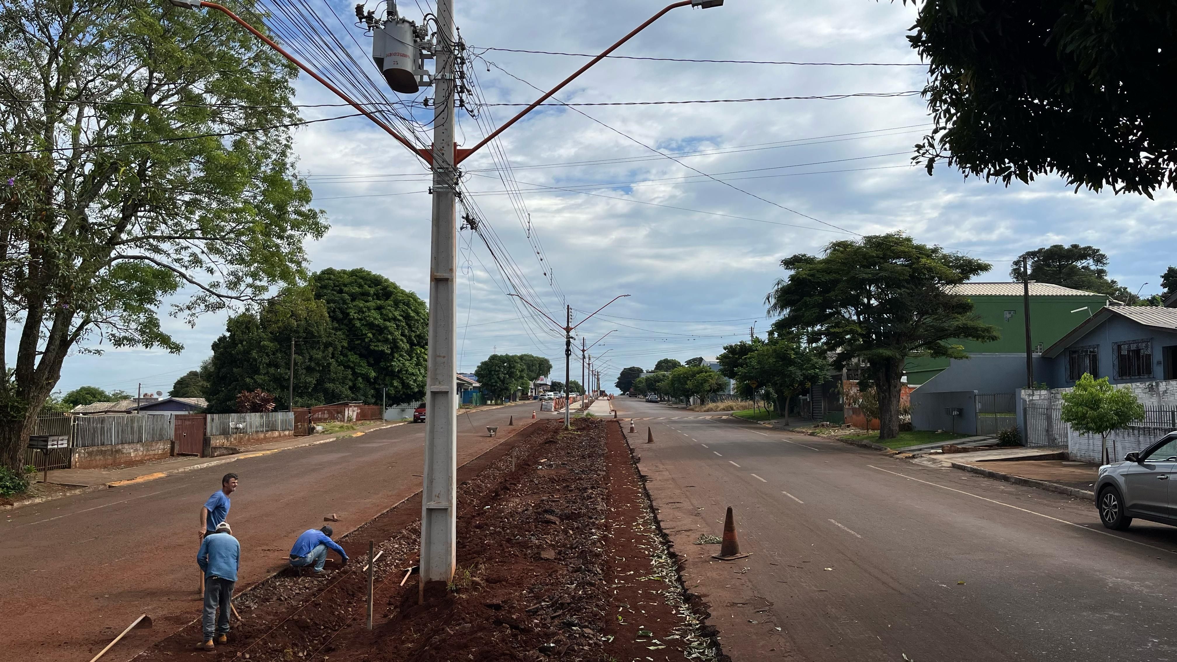 Obra na Avenida Paraná transforma paisagem urbana de Corbélia