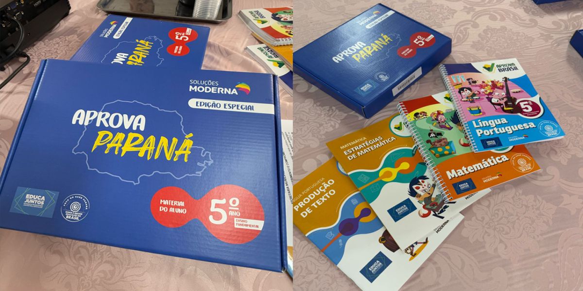 Alunos do 5º ano da rede municipal recebem materiais do Aprova Brasil