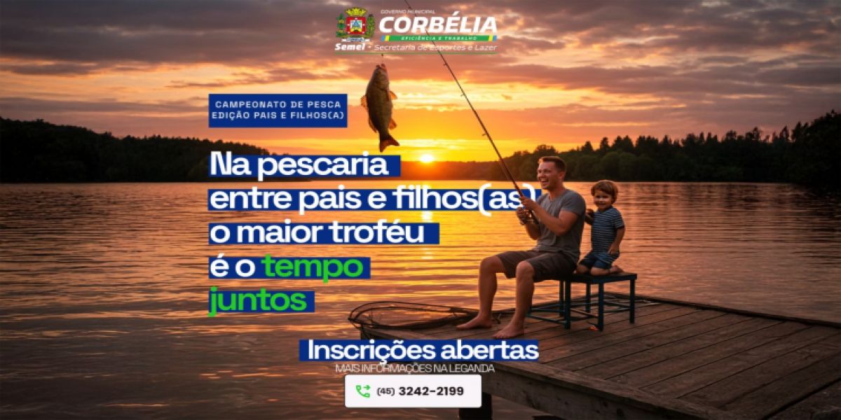 Secretaria de Esportes e Lazer promove 1º Campeonato de Pesca "Pais e Filhos" com foco em lazer e convivência familiar