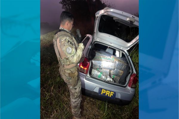 Imagem referente a notícia: Após tentativa de fuga, PRF apreende quase 400 kg de maconha em Cascavel