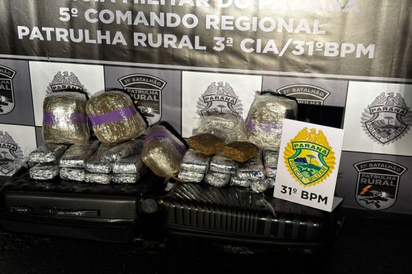 Imagem referente a notícia: Patrulha Rural apreende menor com mais de 13kg de drogas na BR-369
