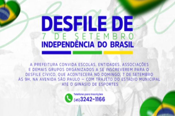 Corbélia voltará a ter Desfile Cívico de 7 de Setembro após oito anos