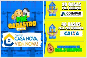 Imagem referente a notícia: Corbélia inicia inscrições para 60 casas populares no dia 1º de agosto