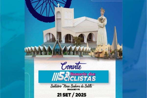 Imagem referente a notícia: Inscrições abertas para a 5ª Romaria dos Ciclistas rumo ao Santuário de Nossa Senhora da Salete