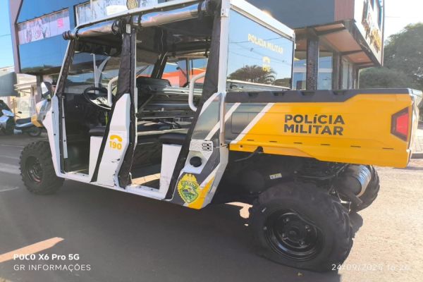 Colisão entre viatura da PM e carro deixa apenas danos materiais em Cafelândia