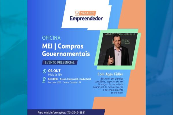 Oficina gratuita ensina MEIs a vender para o governo em Corbélia
