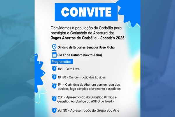 Imagem referente a notícia: Corbélia realiza abertura do maior evento esportivo do município com mais de 1.400 atletas