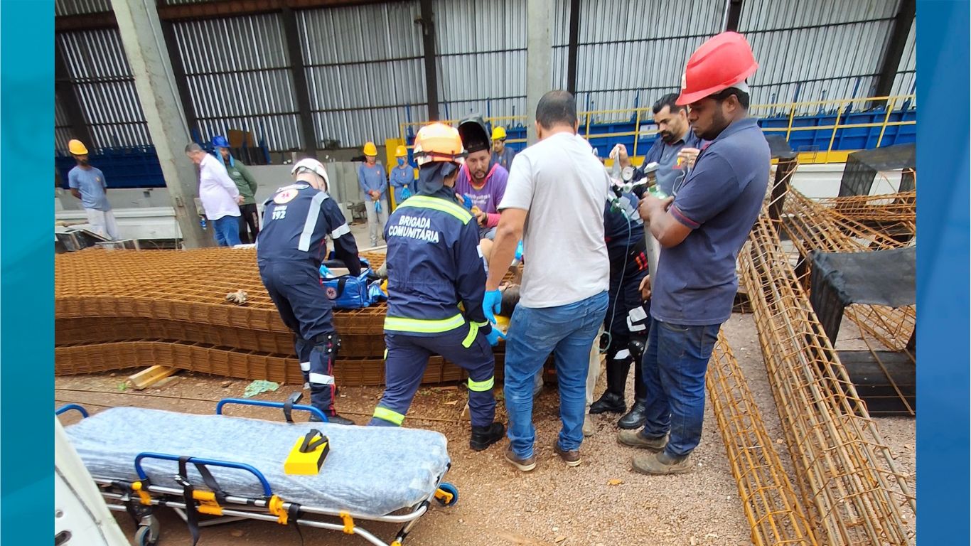Trabalhador sofre ferimentos graves em acidente dentro de fábrica de pré-moldados em Corbélia