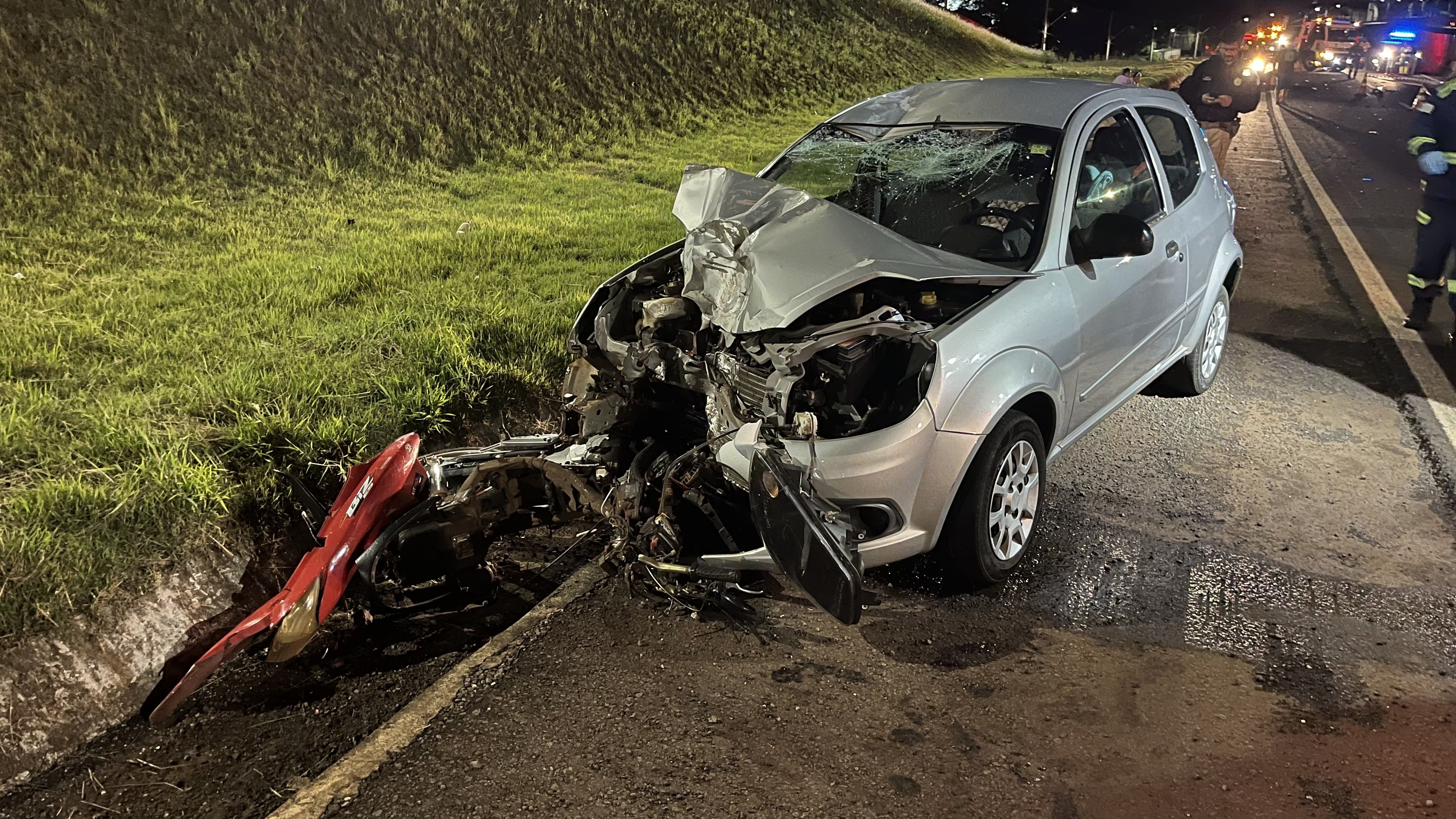 Motociclista morre em colisão com Ford Ka na BR-369 em Corbélia