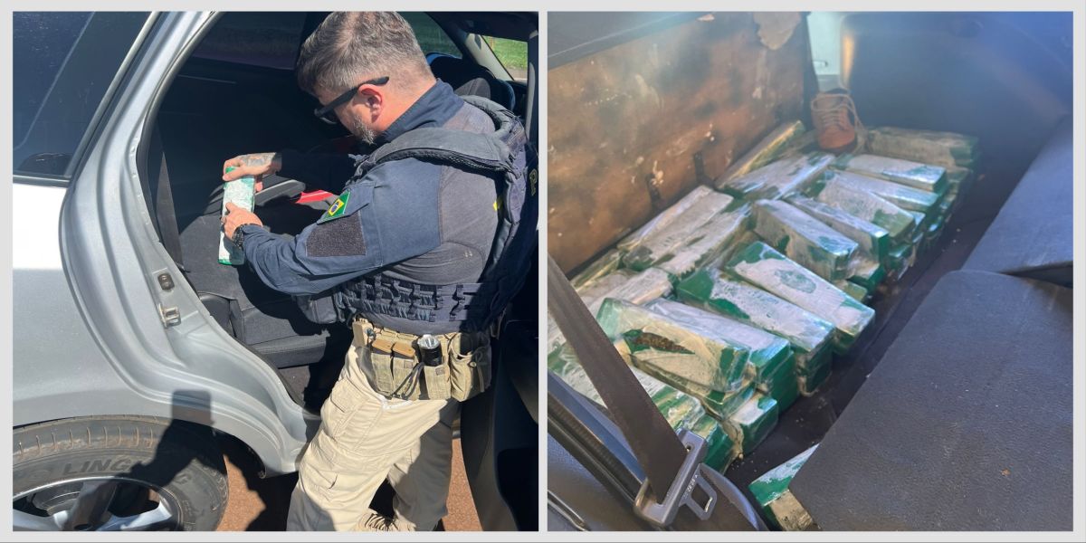 PRF apreende 61 kg de maconha escondidos em compartimento secreto de veículo na BR-369