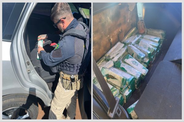 PRF apreende 61 kg de maconha escondidos em compartimento secreto de veículo na BR-369