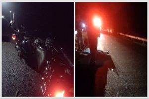 Imagem referente a notícia: Motociclista fica gravemente ferido após atingir guard-rail e cair na PR-573