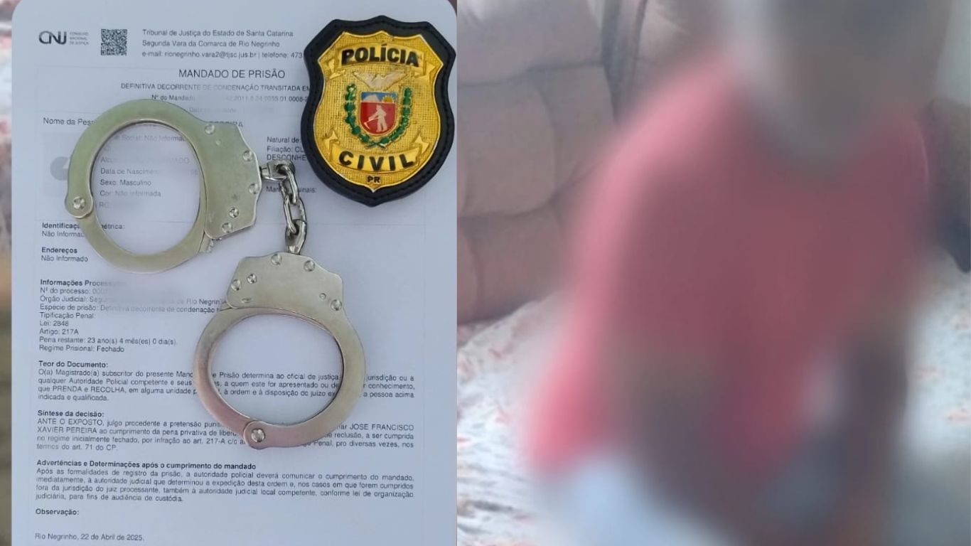 Ação conjunta entre Polícia Civil e PRF resulta na prisão de condenado por estupro em Braganey