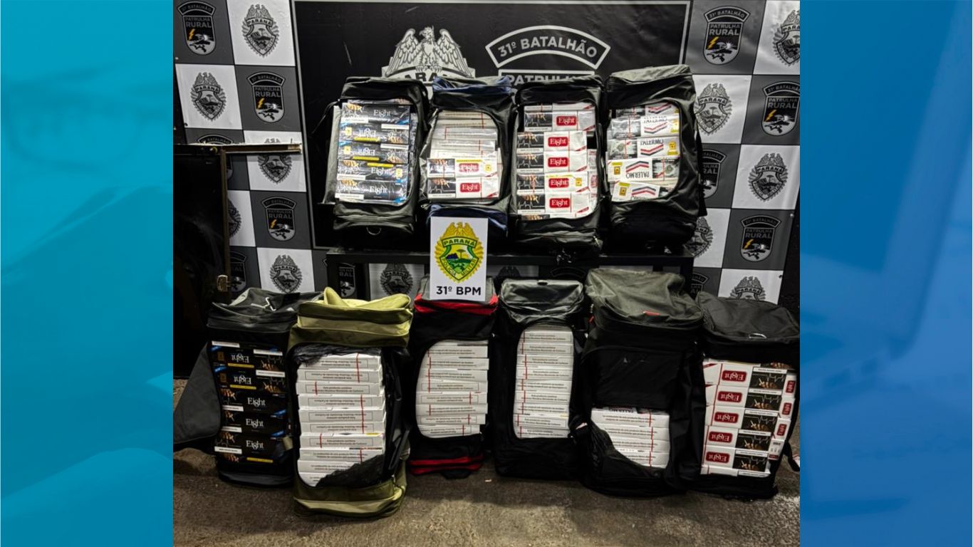 Patrulha Rural apreende 10 bolsas com cigarros contrabandeados em ônibus intermunicipal