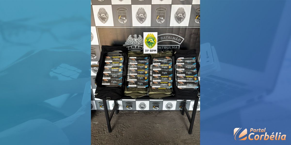 Patrulha Rural apreende cigarros de origem estrangeira em ônibus em Corbélia