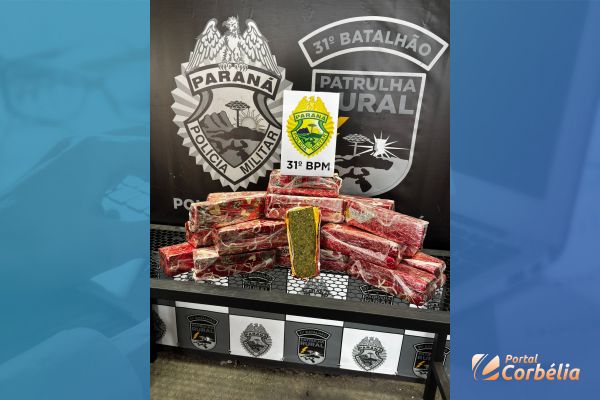 Imagem referente a notícia: Patrulha Rural prende passageiro por tráfico de drogas em Corbélia