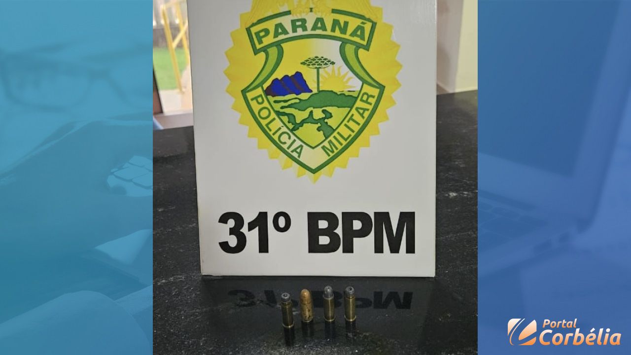 PM apreende munições encontradas com aluno em colégio de Corbélia