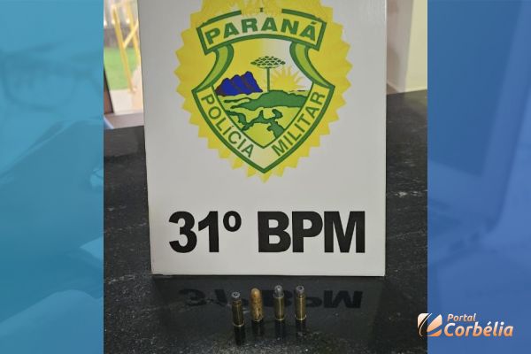 Imagem referente a notícia: PM apreende munições encontradas com aluno em colégio de Corbélia