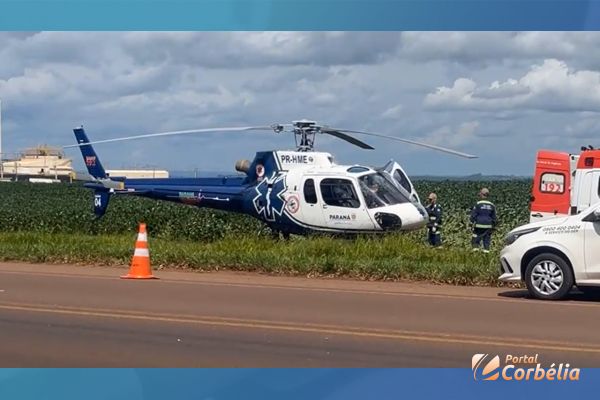 Imagem referente a notícia: Ocorrência grave deixa duas pessoas feridas na BR-369, em Corbélia