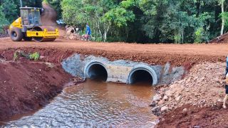 Imagem referente a notícia: Secretaria de Agricultura conclui obra de ponte sobre o Rio Bonito