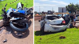 Imagem referente a notícia: Tragédia na PR-574: motociclista morre após violenta colisão em Cafelândia