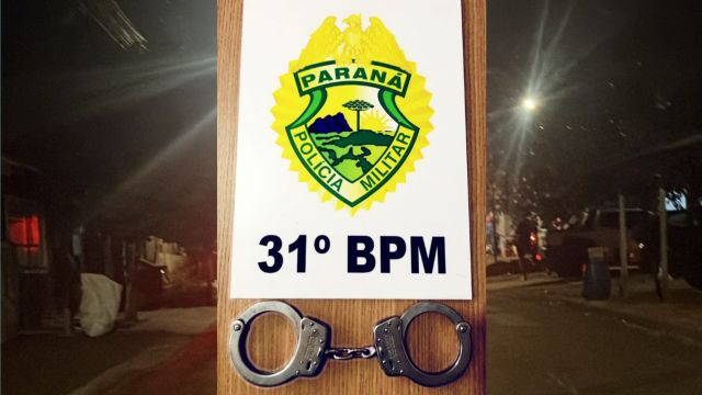 Imagem referente a notícia: PM prende suspeito de homicídio ocorrido em bar de Corbélia