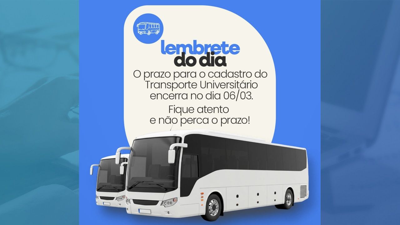 Prazo para cadastro do Auxílio Transporte Universitário termina em 6 de março em Corbélia