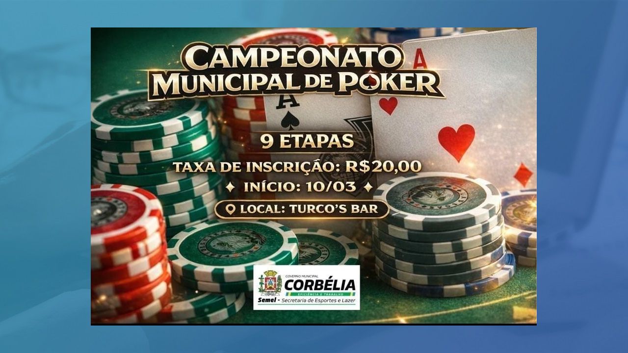 Campeonato Municipal de Poker terá 9 etapas e começa no dia 10 de março, em Corbélia