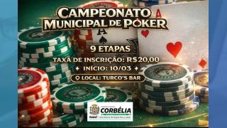 Imagem referente a notícia: Campeonato Municipal de Poker terá 9 etapas e começa no dia 10 de março, em Corbélia