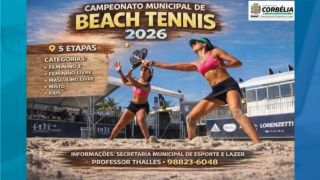 Imagem referente a notícia: Corbélia terá Campeonato Municipal de Beach Tennis 2026 com cinco etapas ao longo do ano