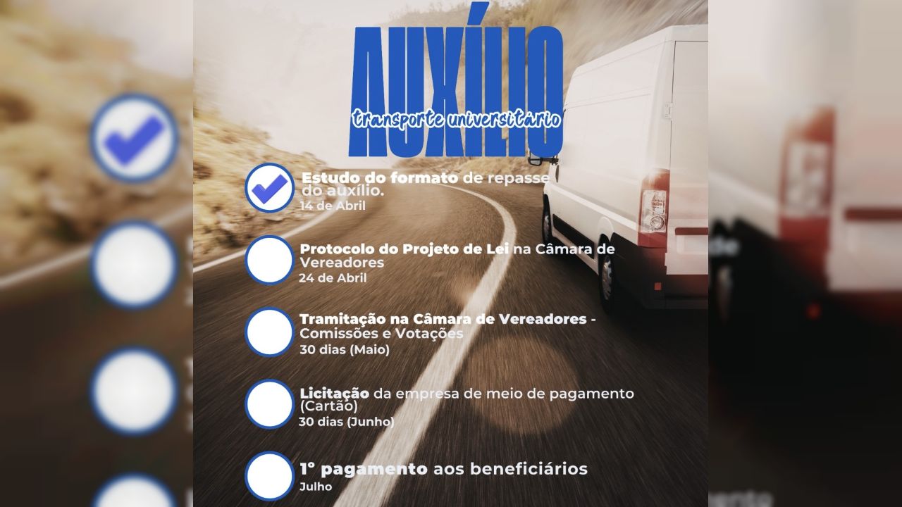 Prefeitura de Corbélia apresenta cronograma para implantação do Auxílio Transporte Universitário
