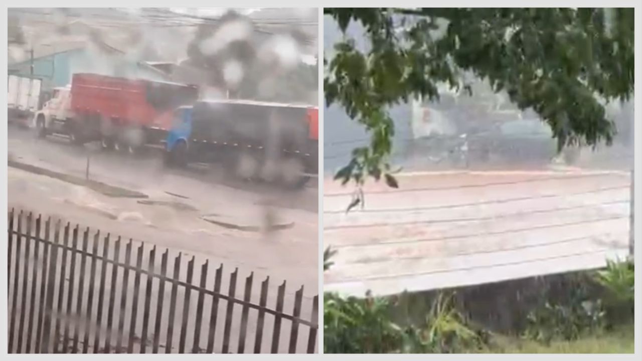 Chuvas intensas voltam a causar alagamento em trecho da Avenida Paraná