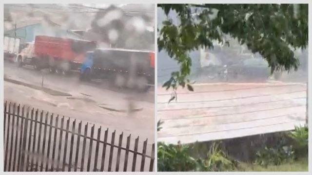 Chuvas intensas voltam a causar alagamento em trecho da Avenida Paraná