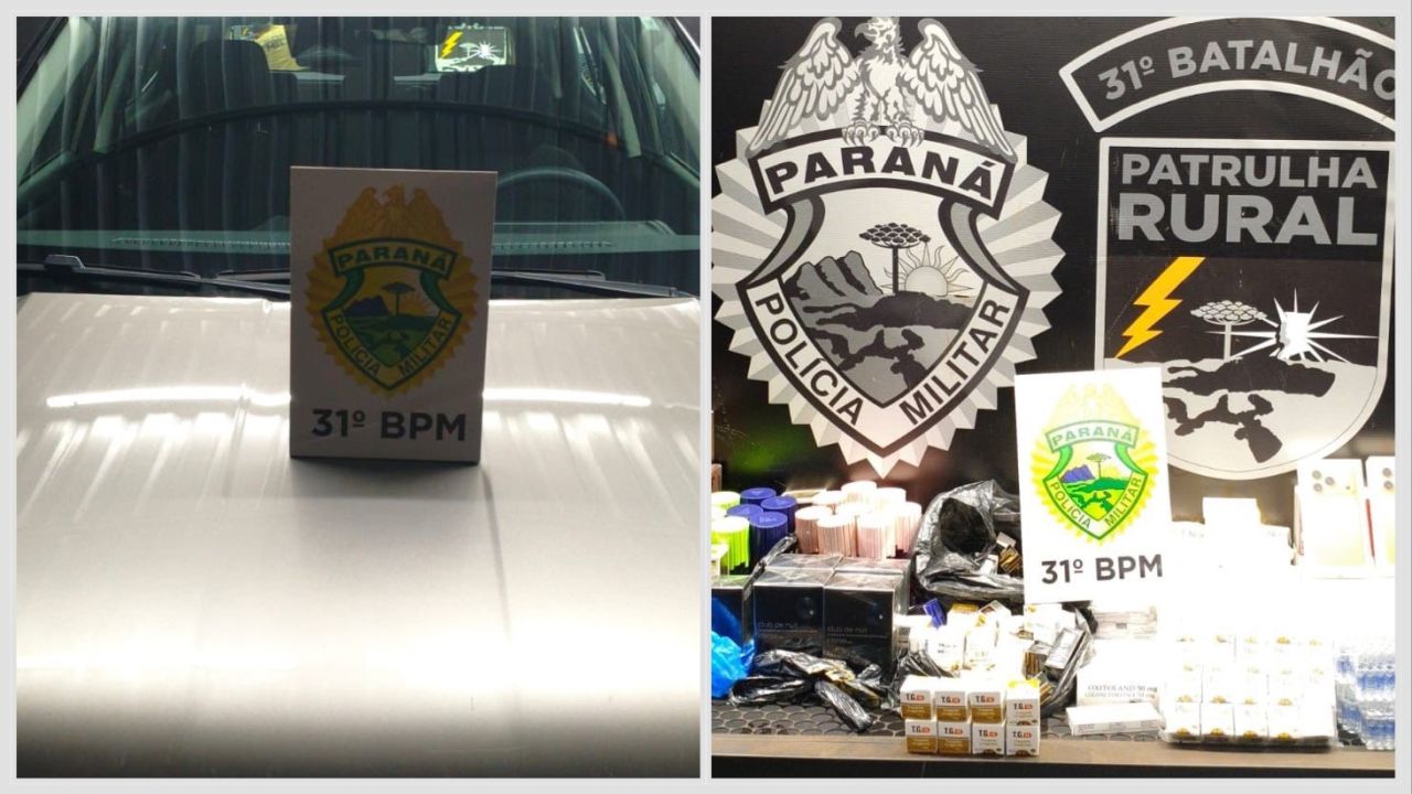PM intercepta carga ilegal com medicamentos do Paraguai e prende motorista em Corbélia