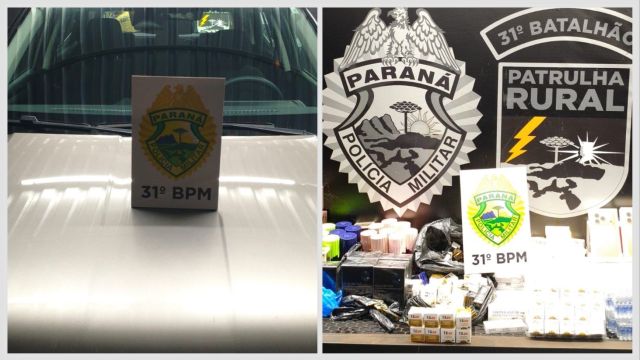 PM intercepta carga ilegal com medicamentos do Paraguai e prende motorista em Corbélia