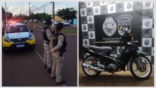 Imagem referente a notícia: Motociclista tenta fugir da PM em Corbélia, mas acaba abordado e tem moto apreendida