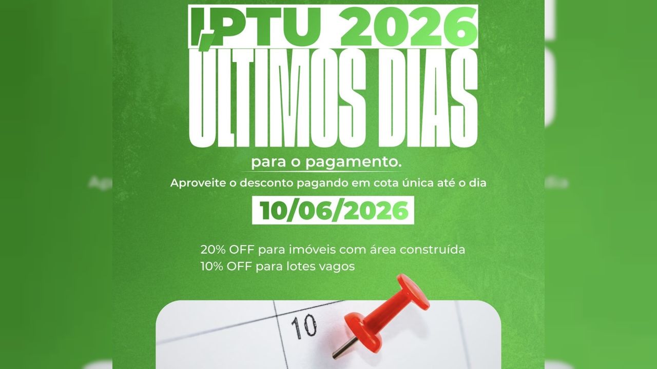 Contagem regressiva: desconto do IPTU 2026 em Corbélia termina no dia 10 de junho