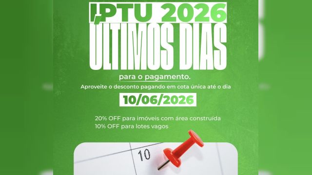 Contagem regressiva: desconto do IPTU 2026 em Corbélia termina no dia 10 de junho