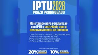 Imagem referente a notícia: Prefeitura de Corbélia prorroga vencimentos do IPTU 2026