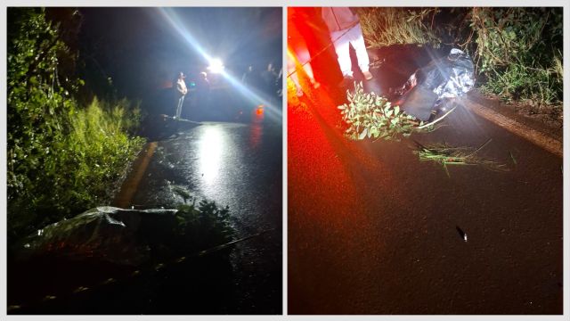 Motociclista morre após colisão traseira na PR-575 entre Nova Aurora e Palmitópolis