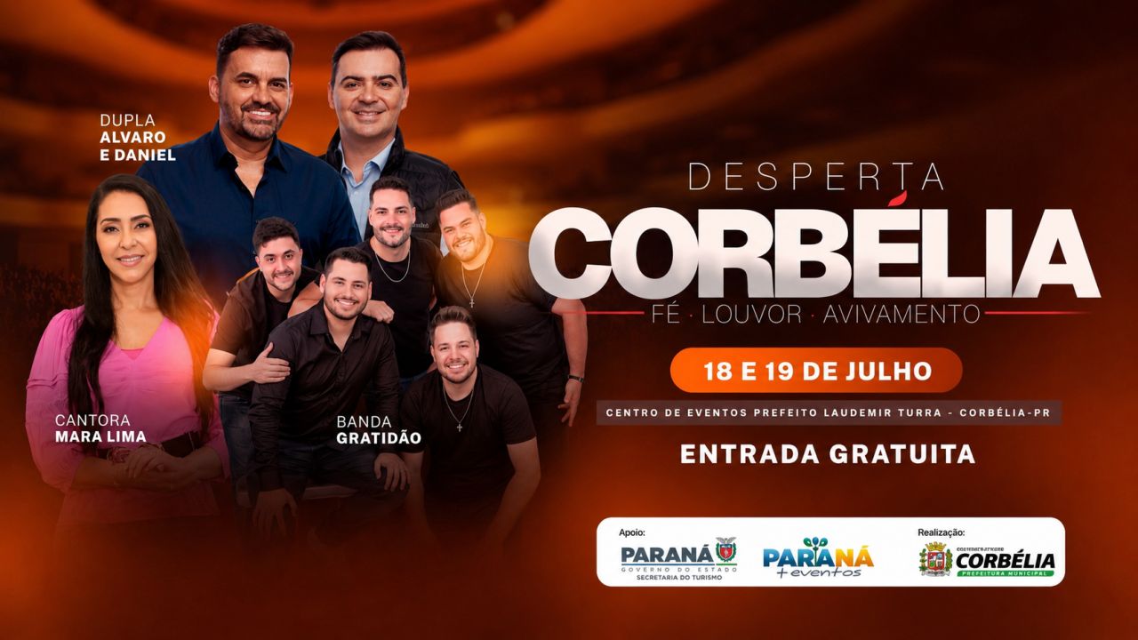 Desperta Corbélia estreia com shows nacionais, culto, Santa Missa e promete reunir milhares de pessoas
