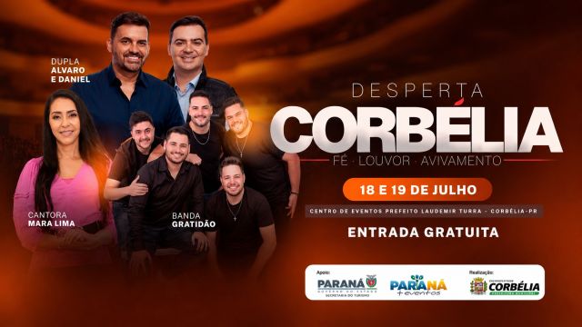 Desperta Corbélia estreia com shows nacionais, culto, Santa Missa e promete reunir milhares de pessoas