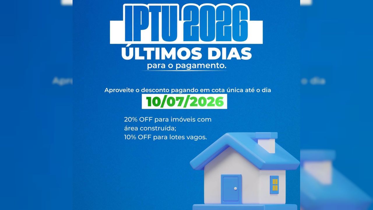 Últimos dias para garantir desconto de até 20% no IPTU 2026 em Corbélia